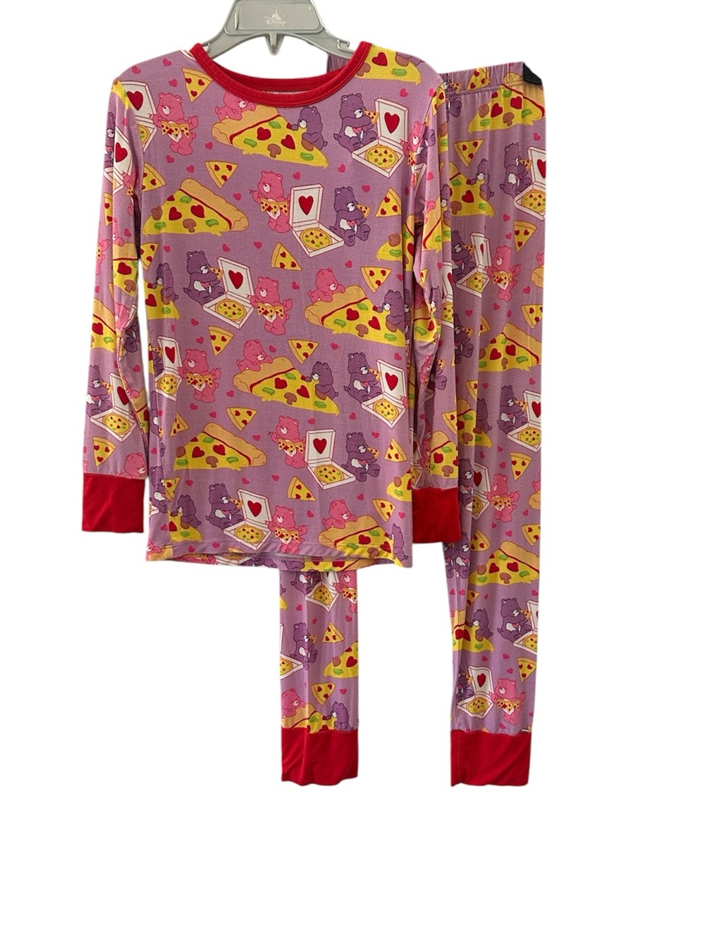 Birdie Bean Bamboo Pajama Set Care Bears Pizza Hearts Suze 7Y Purple Red